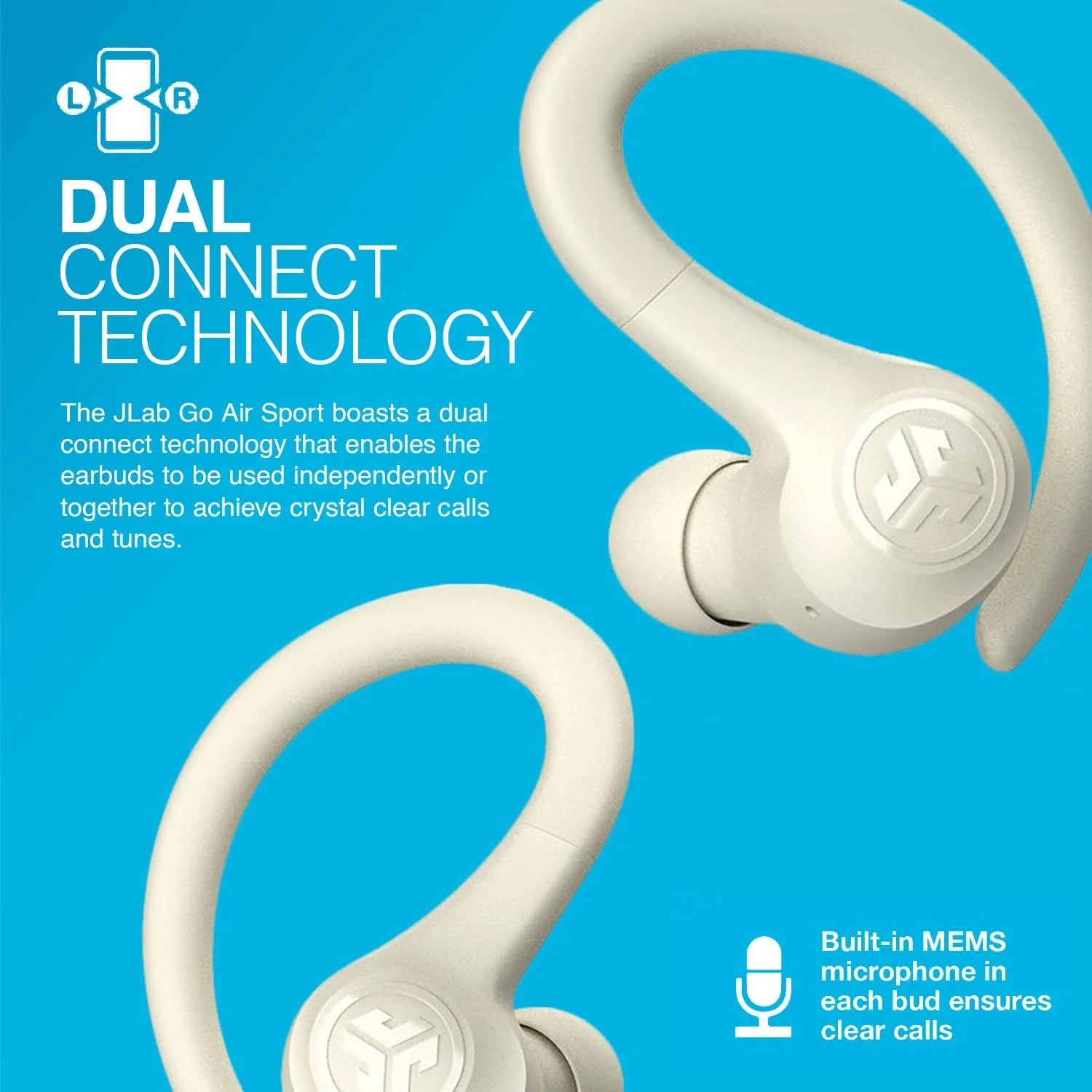 Go Air Sport Bluetooth Earbuds, True Wireless with Charging Case