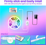 50 FT LED Strip Lights,Bluetooth LED Lighting for Bedroom, Color Changing Light Strip with Music Sync, Phone Controller and IR Remote(App+Remote +Mic).