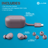 Go Pop+ True Wireless Earbuds, Mauve, Bluetooth, IPX4, Be Aware Mode, Customize Sound, Controls