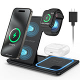 3-in-1 wireless charger for iPhone, iWatch, and AirPods with fast charging