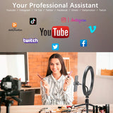 LED ring light with cellphone holder for professional lighting