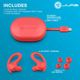 Go Sport+ Wireless Workout Earbuds, 35 Hr Playtime, Secure Earhook, Custom Sound & Controls, Coral