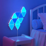 LED Triangular Quantum RGB Wall Lamp - Smart Rhythm Background Light for Bedroom and Office Decor