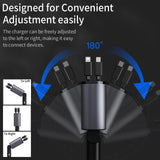 4 in 1 retractable car charger for multi-device power