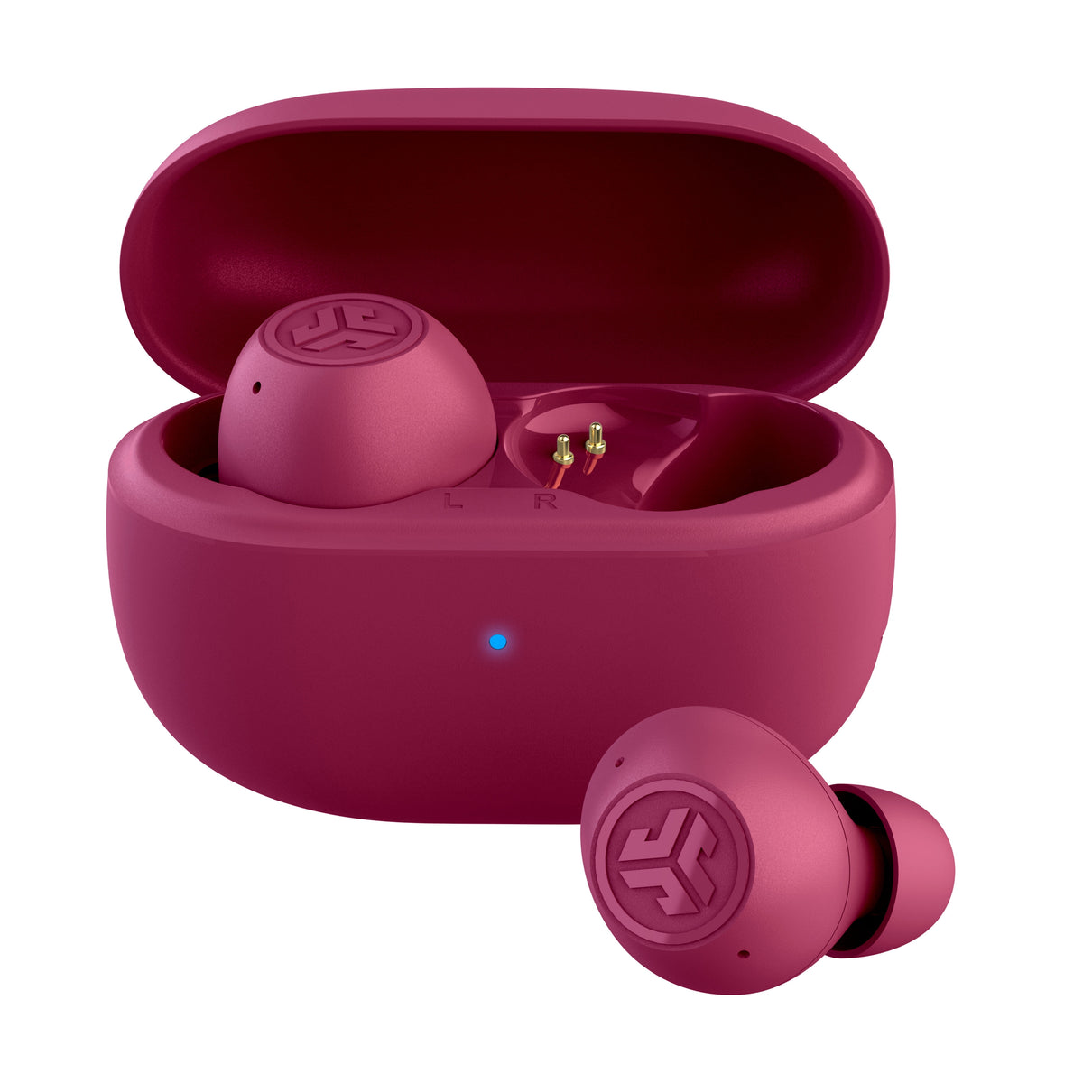 GO Pop Active Noise Cancelling Bluetooth Earbuds, Charging Case, Fuchsia