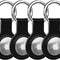 4 Pack Case for Airtag 2021, Silicone Protective Cover Compatible with Airtag Keychain Holder Tracker Finder, Black