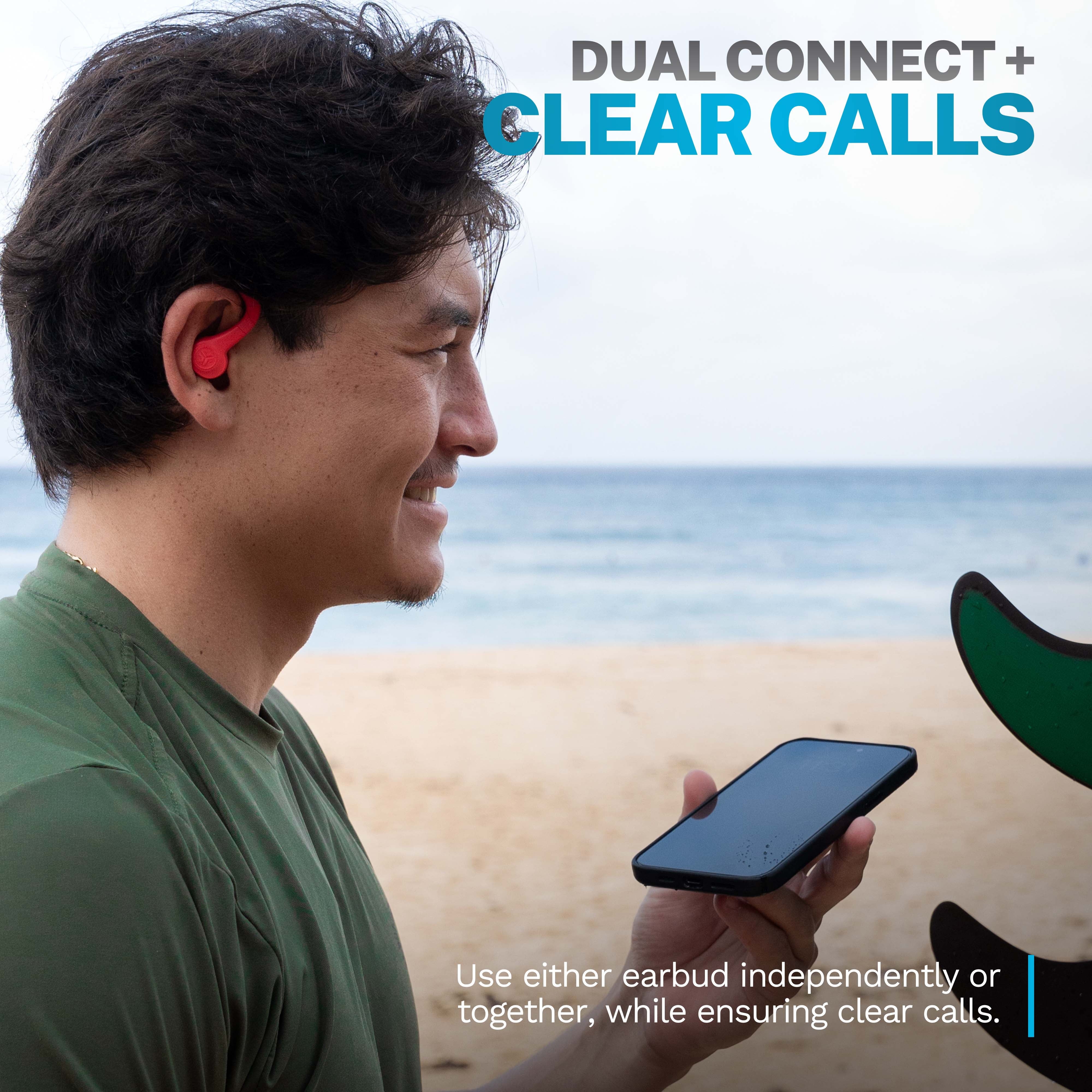 Go Sport+ Wireless Workout Earbuds, 35 Hr Playtime, Secure Earhook, Custom Sound & Controls, Coral