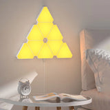 LED Triangular Quantum RGB Wall Lamp - Smart Rhythm Background Light for Bedroom and Office Decor