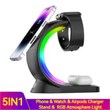 Fast charging wireless station for smartphones, AirPods, and iWatch